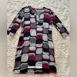 Banana Republic Red and Black Sheath Dress Sz 2